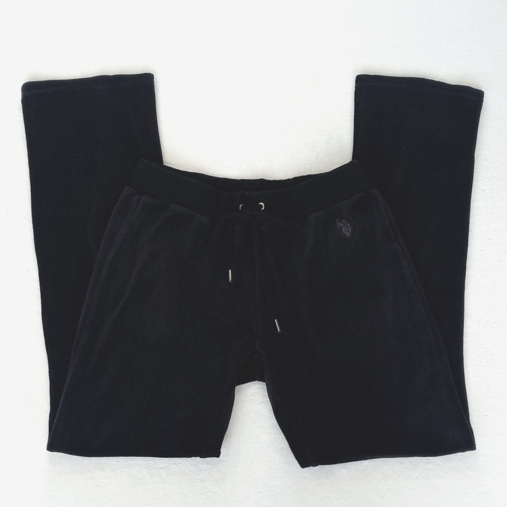 U.S. Polo Black Velour Sweatpants S - Picture 6 of 12